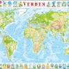 Puslespill, Verdenskart, topografisk, 80 brikker, Maxi (K4)