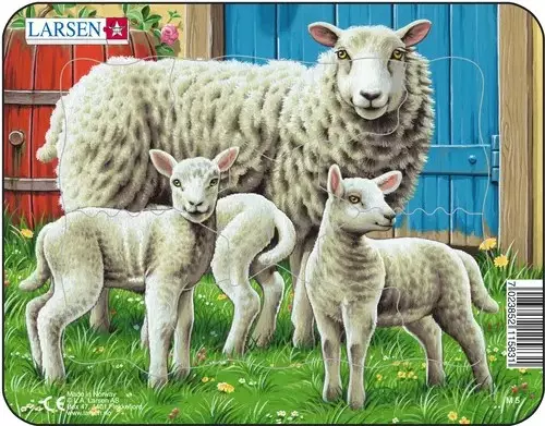 Puslespill, Gårdsdyr, Sau, 7 brikker, Mini (M5)