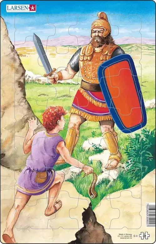 Puslespill, David og Goliat, 28 brikker, Midi (G3)