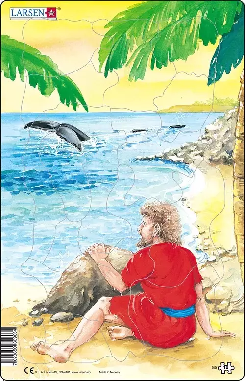 Puslespill, Jona og hvalen, 18 brikker, Midi (G5)