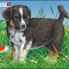 Puslespill, Hund sort, 6 brikker, Mini (M13)