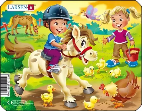 Puslespill, Gårdsbarn, Hest, 8 brikker, Mini (Z11)