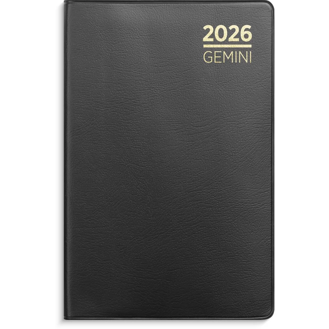 Lommekalender GRIEG Gemini 2026 plast sort