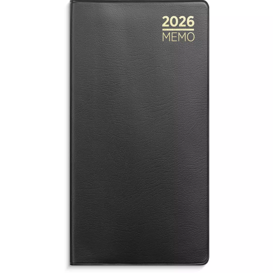 Lommekalender GRIEG Memo 2026 plast sort