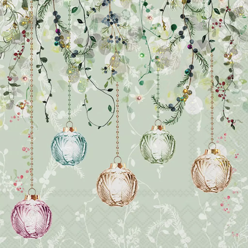 Servietter Lunsj, Ambiente, Floral Christmas (33x33 cm, 20 stk)