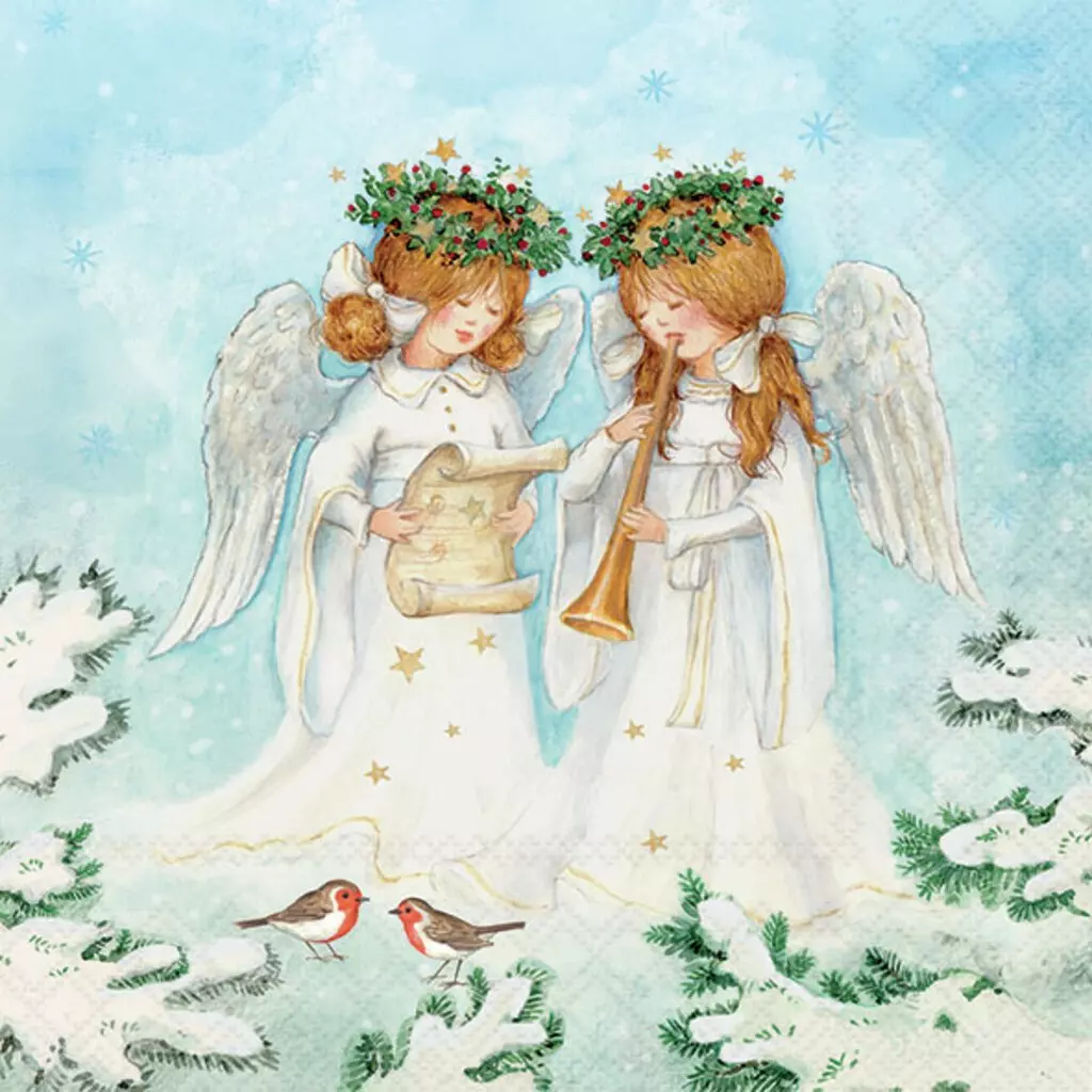Servietter Lunsj, Ambiente, Angel musicians (33x33 cm, 20 stk)