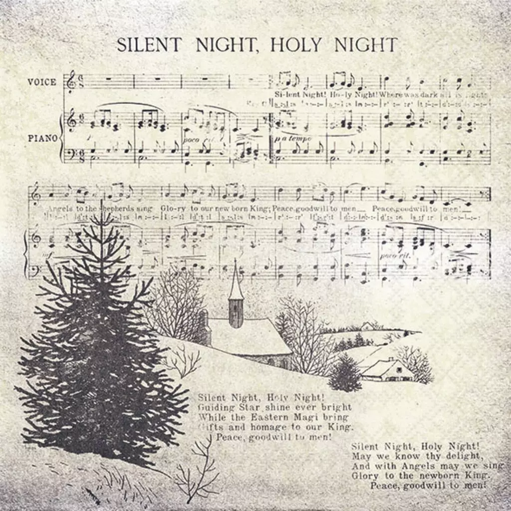 Servietter Lunsj, Ambiente, Silent night (33x33 cm, 20 stk)