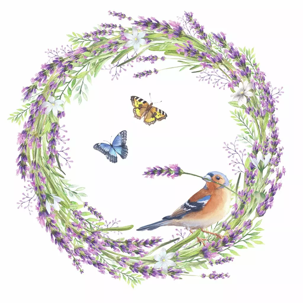 Servietter Lunsj, Ambiente, Chaffinch White (33x33 cm, 20 stk)