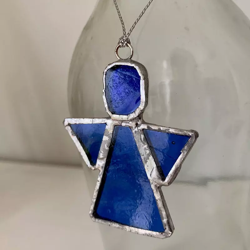 Glassengel Blå Fairtrade