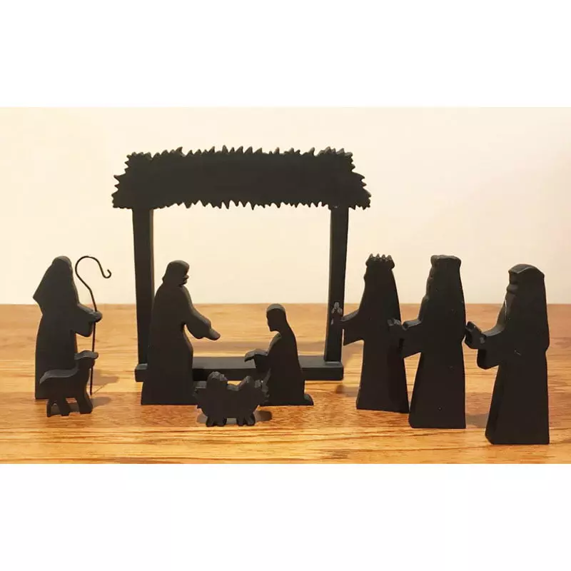 Julekrybbe M. Stall 9 Cm