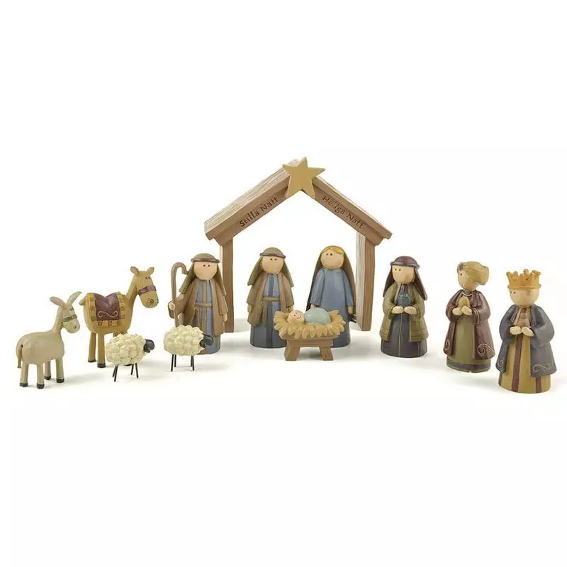 Julekrybbe Med Stall 7 Cm