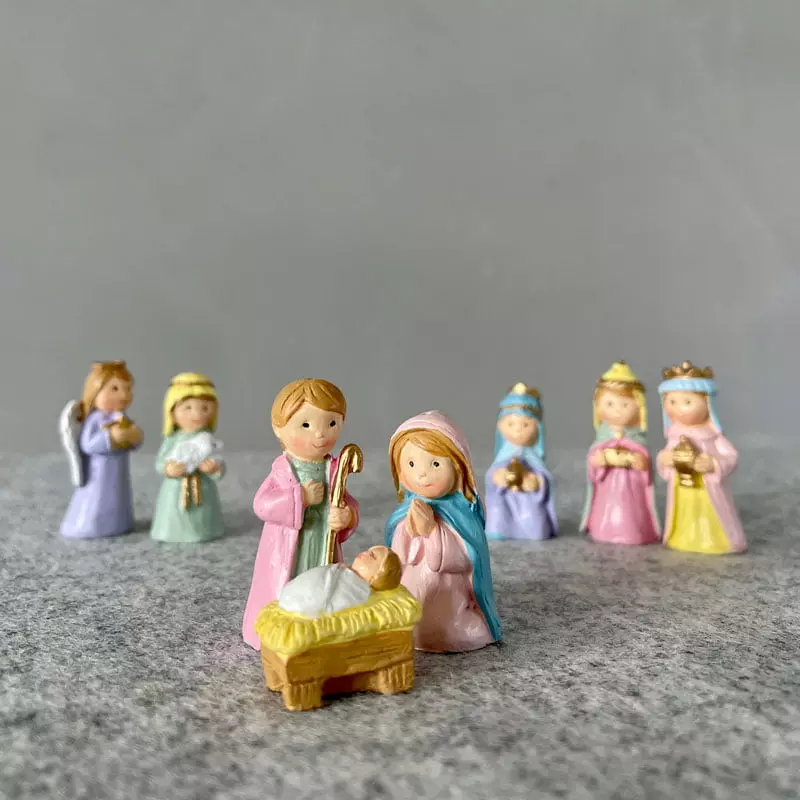 Julekrybbe, u/stall, 5 cm (SA82203)