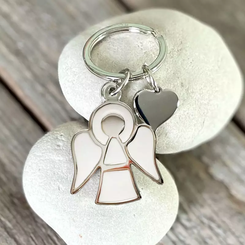 Nøkkelring, Engel, hvit (VO5157W)