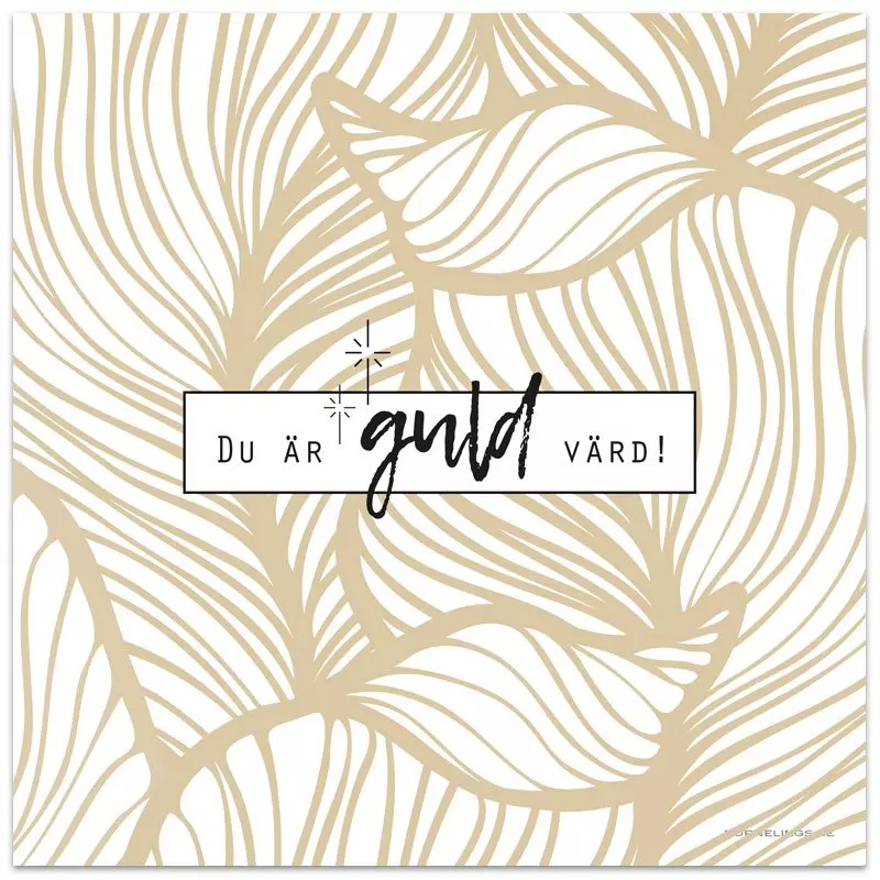 Servietter Lunsj, Du er gull verd, Bornelings (33x33 cm, 20 stk)