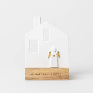 Engel m/hus, Guardian Angel, 9x6,5x13cm