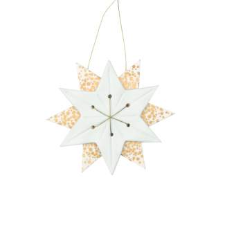 Hengestjerne, Hvit og Gull, Ø 6cm