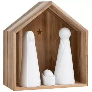 Julekrybbesett, 3 figurer, 19x20,5cm