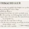 Metallskilt, avlangt, Strikkeregler, 27x16 cm