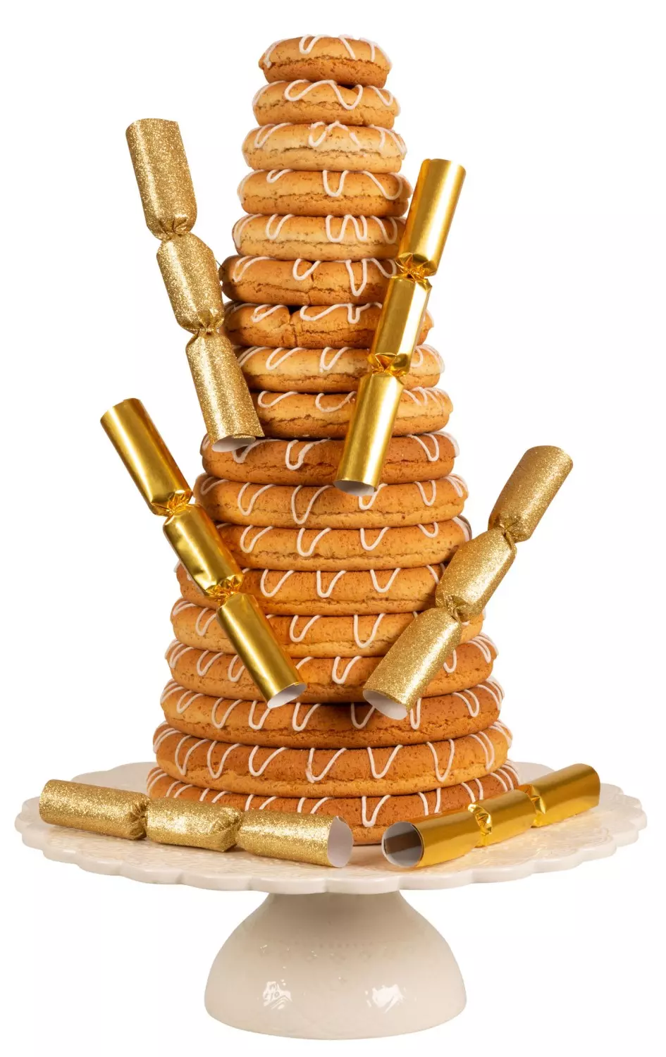 Kakepynt - Knall, Gull, 15 cm, 6 stk