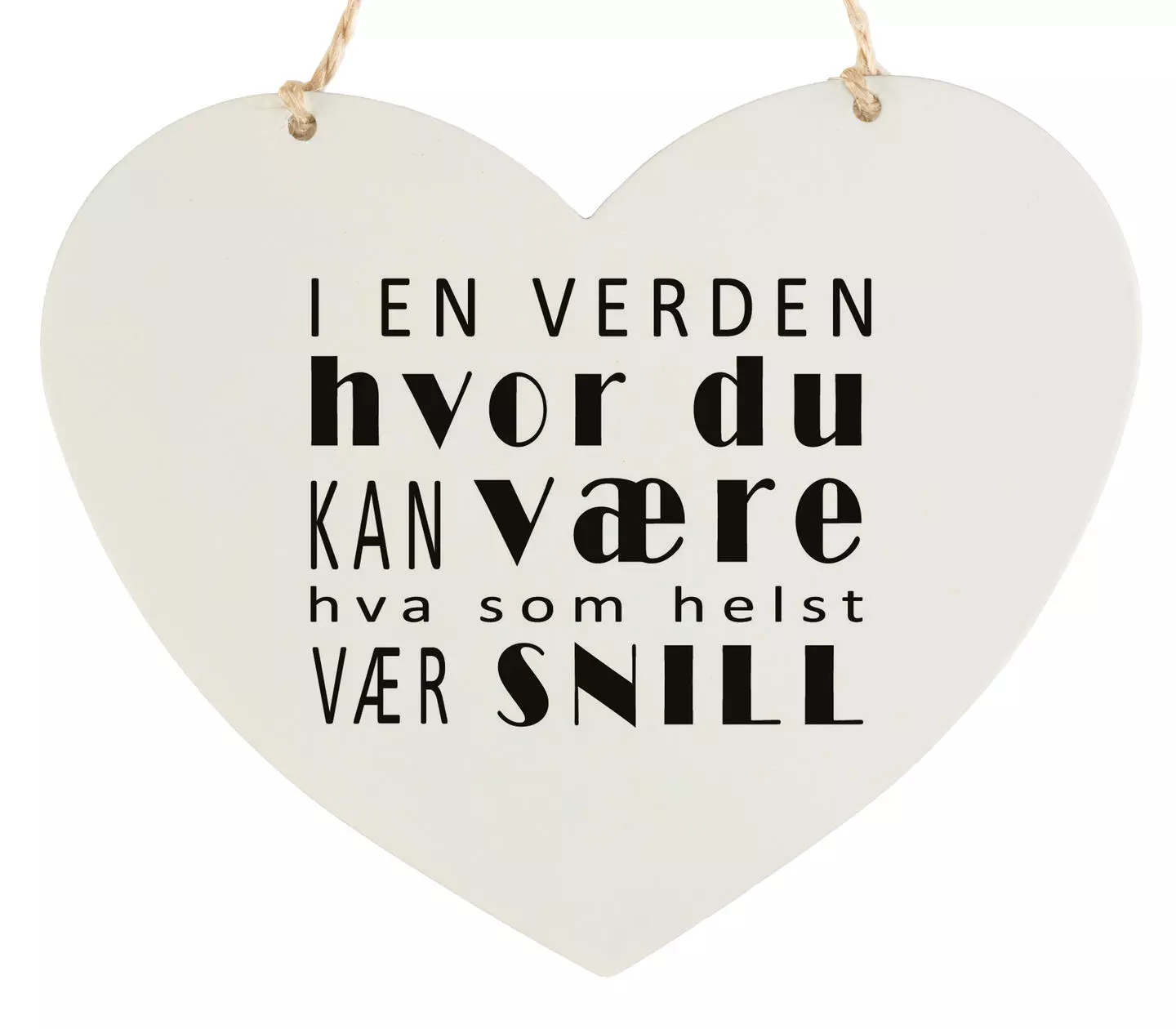 Metallskilt, hjerte, Vær snill, 13x11 cm