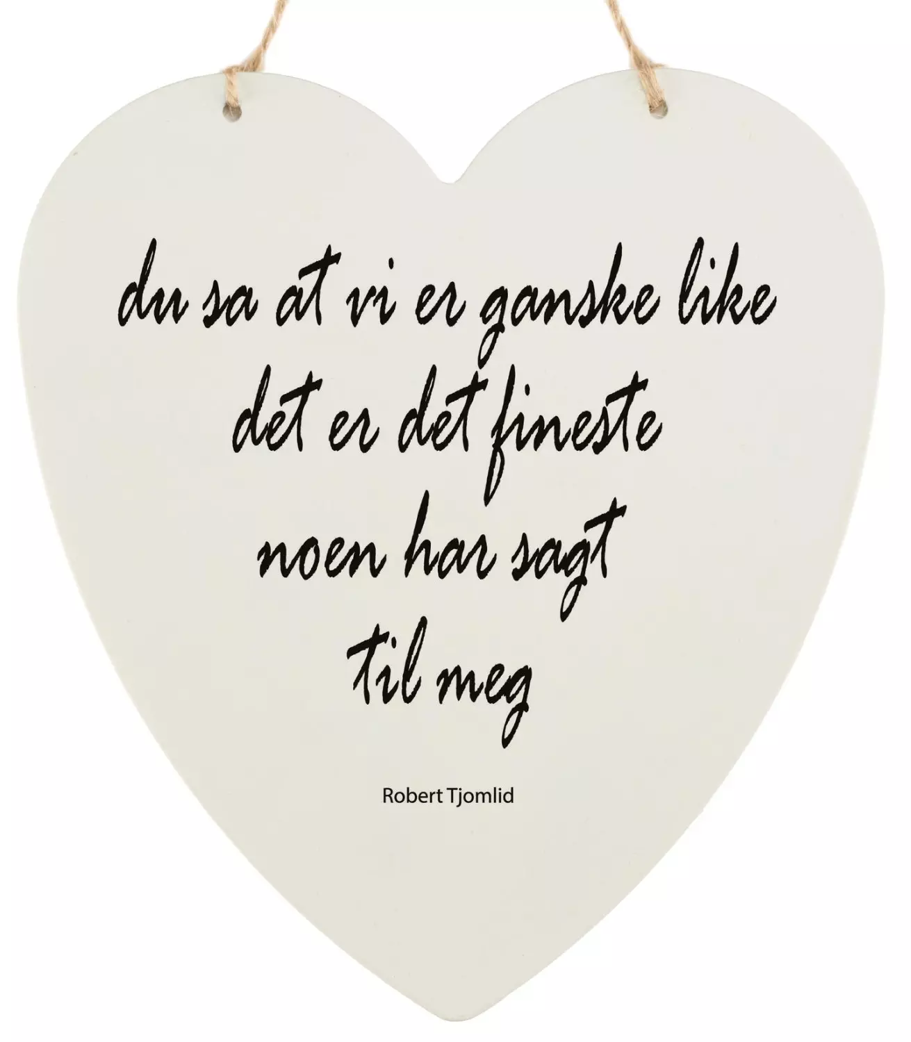 Metallskilt, hjerte, Vi er ganske like, 16x17 cm