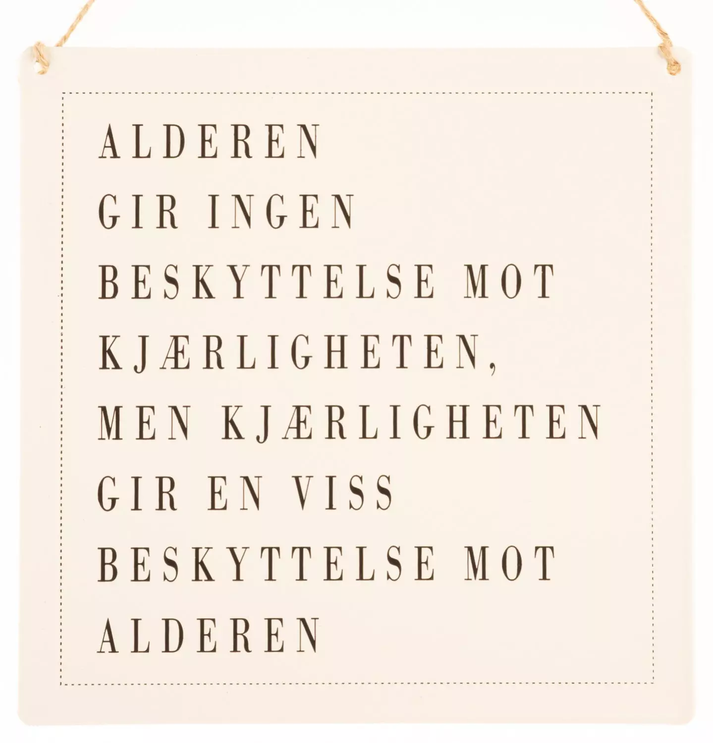 Metallskilt, firkantet, Alderen beskytter, 15,5x15,5cm