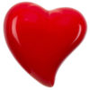 Hjerte porselen rød, 4,5x5x2cm