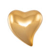 Hjerte porselen gull, 4,2x4,5x2cm