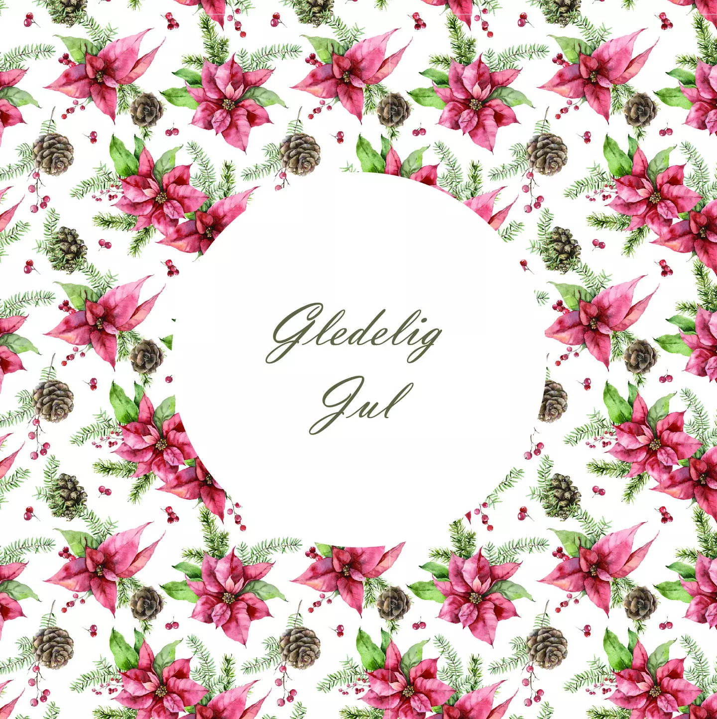 Servietter Lunsj, Gledelig Jul Julestjerne (33x33 cm, 20 stk)