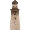 Fyrtårn telys beige keramikk 8,2x22,4cm (124362)