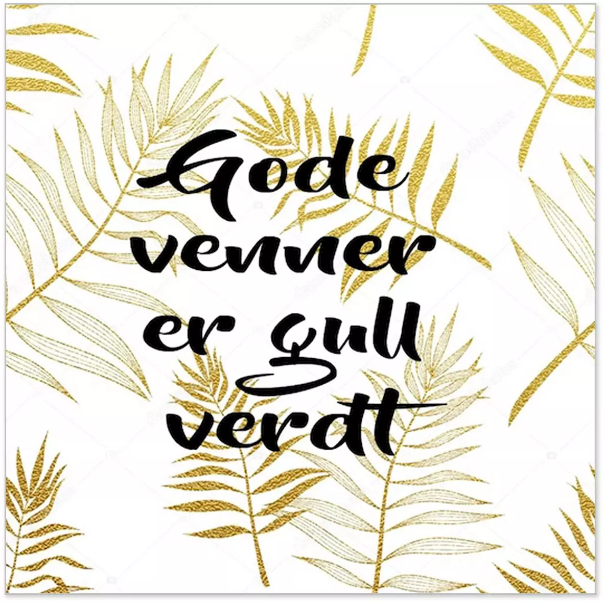 Servietter Lunsj, Gode venner er gull verdt (33x33 cm, 20 stk)