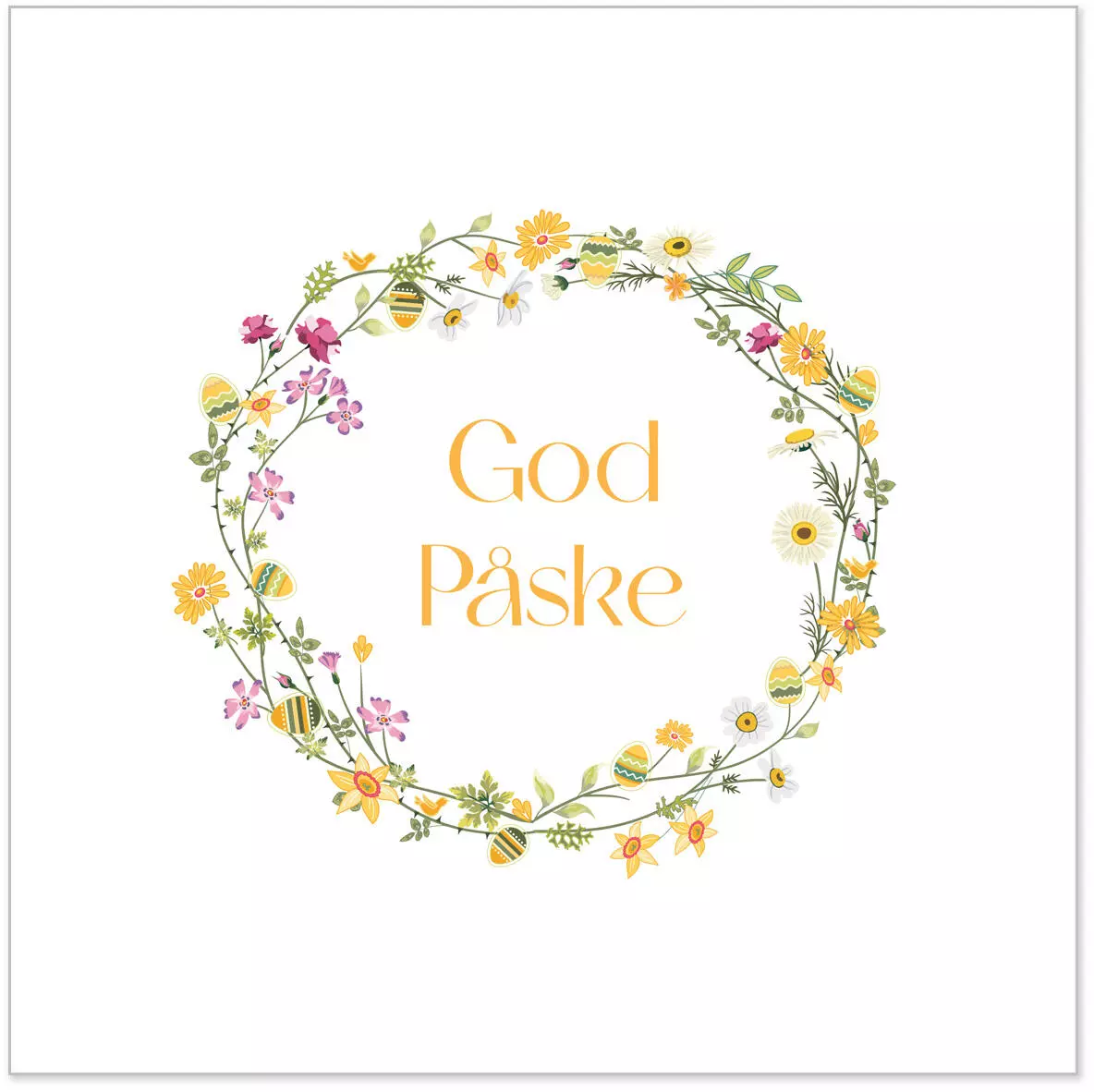 Servietter Lunsj, God Påske krans (33x33 cm, 20 stk)