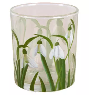 Lysglass klar snøklokker 9x10cm (121643)