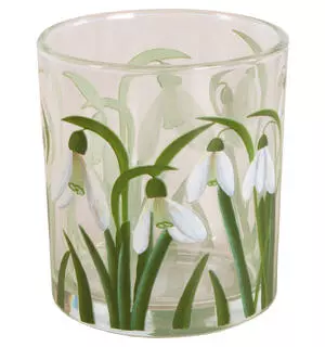 Lysglass klar snøklokker 7x8cm (121642)