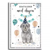 Gratulerer med dagen. Dobbelt kort m/konv, 11,5x16,5 cm (306413)