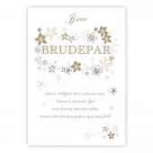 Kjære Brudepar, Herren velsigne dere. Dobbelt kort m/konv, 11,5x16,5 cm (305963)