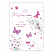 Til konfirmanten - De beste ønsker. Dobbelt kort m/konv, 11,5x16,5 cm (303421)