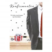 Til Konfirmanten, Til lykke med dagen. Dobbelt kort m/konv, 11,5x16,5 cm (303425)