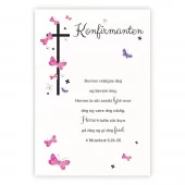 Til Konfirmanten, Herren velsigne deg. Dobbelt kort m/konv, 11,5x16,5 cm (303373)