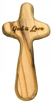 Gripekors oliventre, God is love, Medium (9,6x4,6x1,7 cm)