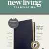 NLT - Compact Giant Print Bible, Filament Enabled (Leatherlike, Navy Blue Cross, Indexed, Red Letter