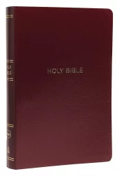 NKJV - Reference Bible, Center-Column Giant Print, Leather-Look, Burgundy, Red Letter Edition, Comfo