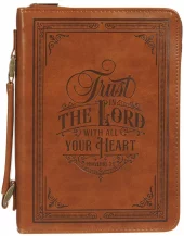 Bibeltrekk, Large, Faux Leather, Brown, Trust in the Lord (BBL 809)