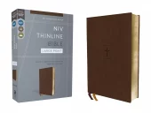 NIV - Thinline Bible, Large Print, Leathersoft, Brown, Red Letter, Comfort Print