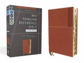 NIV - Thinline Reference Bible, Large Print, Leathersoft, Brown, Red Letter, Thumb Indexed