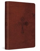 ESV - Compact Bible, Trutone, Walnut, Weathered Cross Design