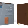 NIV - Thinline Bible, Compact, Leathersoft, Brown, Red Letter, Comfort Print