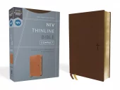 NIV - Thinline Bible, Compact, Leathersoft, Brown, Red Letter, Comfort Print