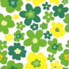 Servietter Lunsj, Ambiente, Blomstertrykk, grønn/gul (16,5x16,5 cm, 20 stk)