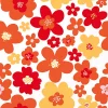 Servietter Lunsj, Ambiente, Blomstertrykk, rød/orange (16,5x16,5 cm, 20 stk)